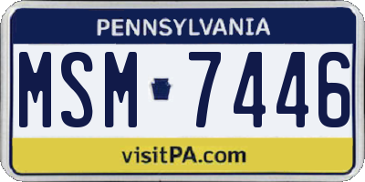PA license plate MSM7446