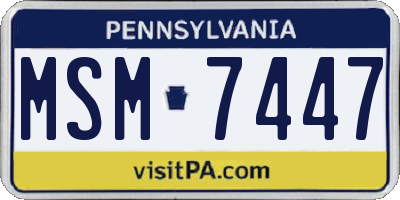 PA license plate MSM7447
