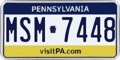 PA license plate MSM7448