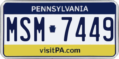 PA license plate MSM7449
