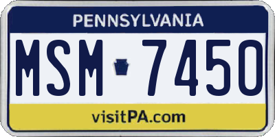 PA license plate MSM7450