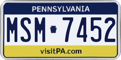 PA license plate MSM7452