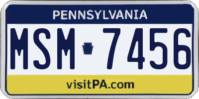 PA license plate MSM7456