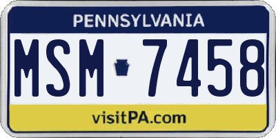 PA license plate MSM7458