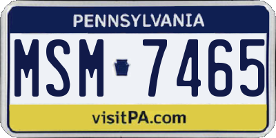 PA license plate MSM7465