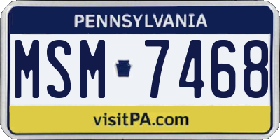 PA license plate MSM7468