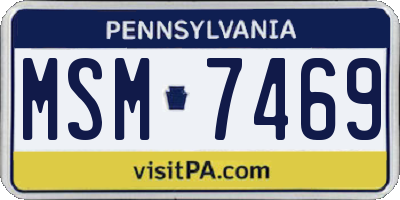 PA license plate MSM7469