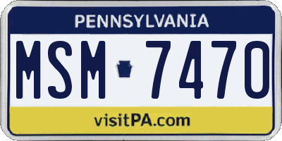 PA license plate MSM7470