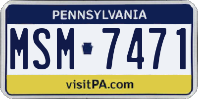 PA license plate MSM7471