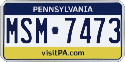 PA license plate MSM7473