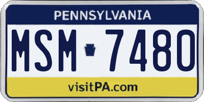 PA license plate MSM7480