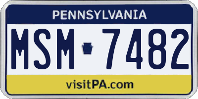 PA license plate MSM7482