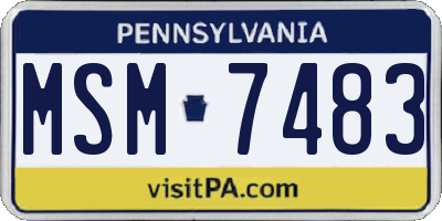 PA license plate MSM7483