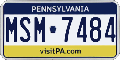 PA license plate MSM7484