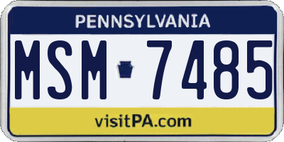 PA license plate MSM7485