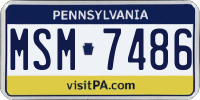 PA license plate MSM7486