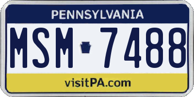 PA license plate MSM7488