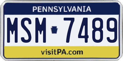 PA license plate MSM7489