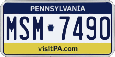 PA license plate MSM7490