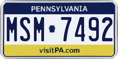 PA license plate MSM7492