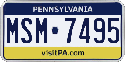 PA license plate MSM7495