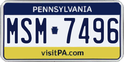 PA license plate MSM7496