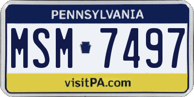 PA license plate MSM7497