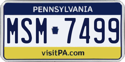 PA license plate MSM7499