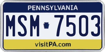 PA license plate MSM7503