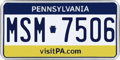 PA license plate MSM7506