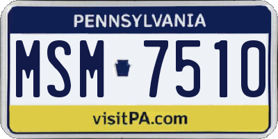 PA license plate MSM7510