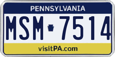 PA license plate MSM7514