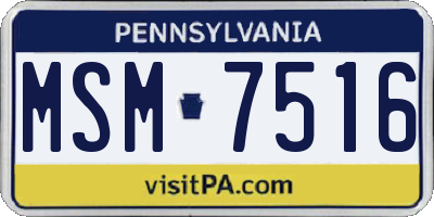 PA license plate MSM7516