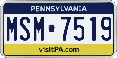 PA license plate MSM7519