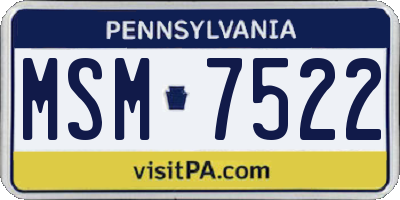 PA license plate MSM7522
