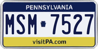 PA license plate MSM7527