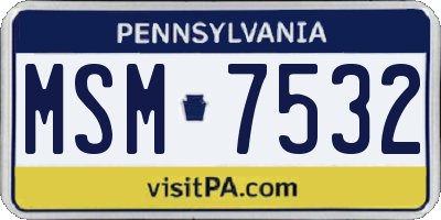 PA license plate MSM7532