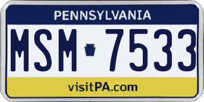 PA license plate MSM7533