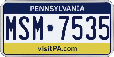 PA license plate MSM7535