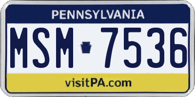 PA license plate MSM7536