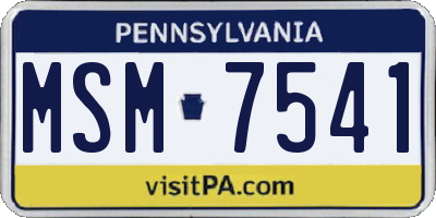 PA license plate MSM7541