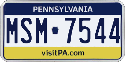 PA license plate MSM7544