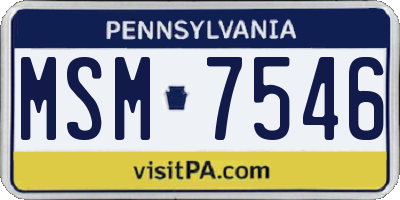 PA license plate MSM7546
