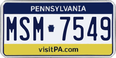 PA license plate MSM7549