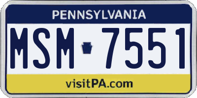 PA license plate MSM7551