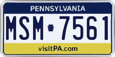 PA license plate MSM7561