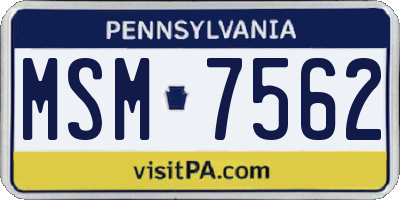 PA license plate MSM7562