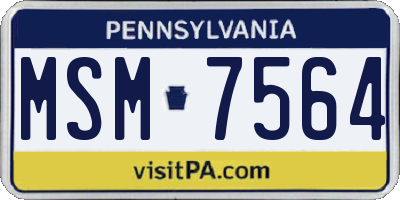 PA license plate MSM7564