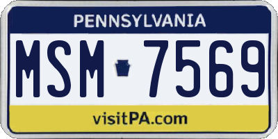 PA license plate MSM7569