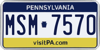 PA license plate MSM7570